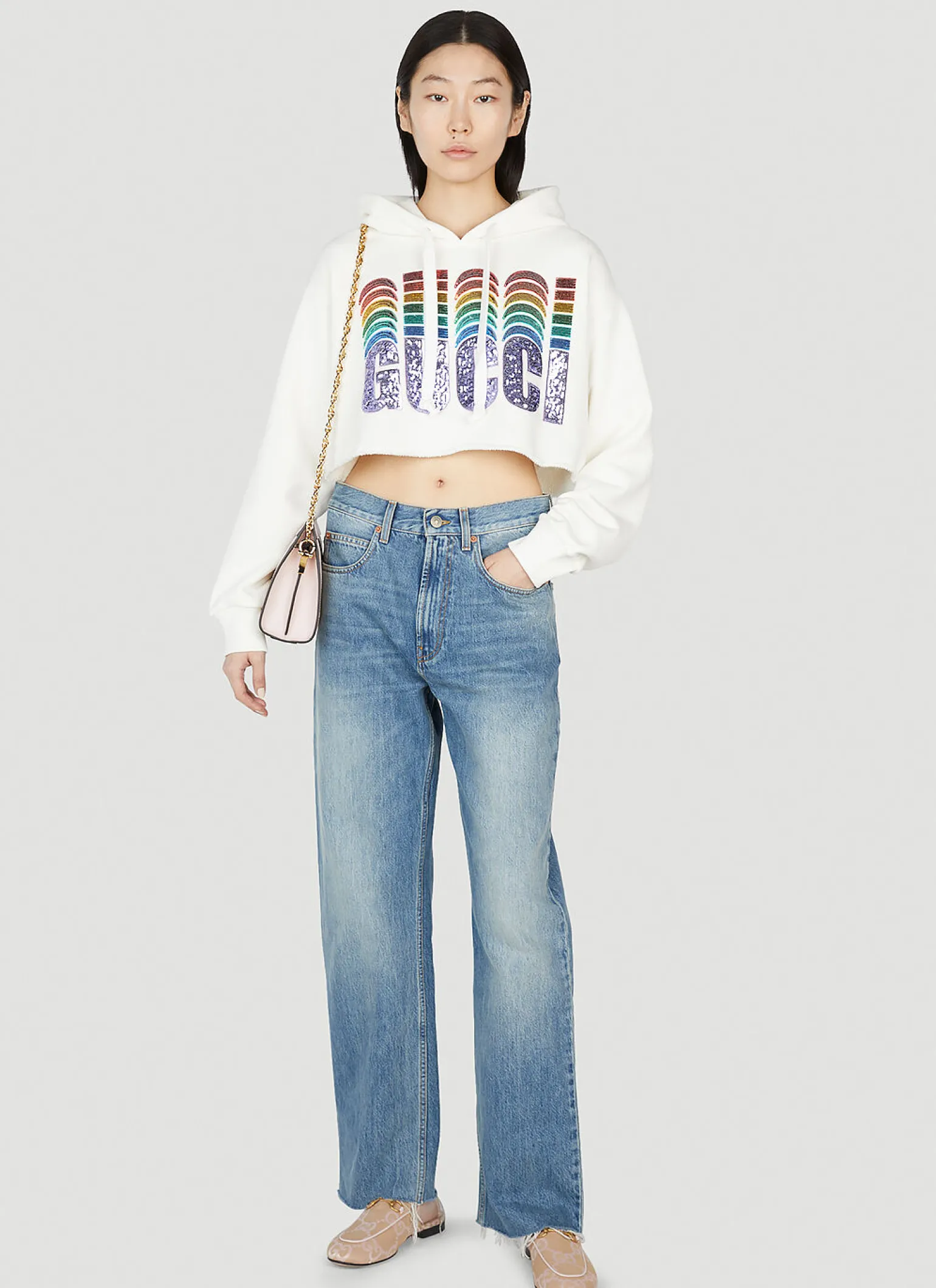 Logo Embellished Hooded Sweatshirt