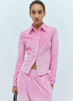 Logo Embossed Velvet Shirt