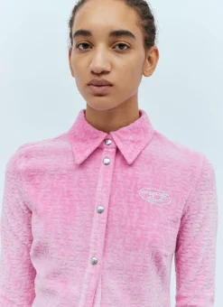 Logo Embossed Velvet Shirt