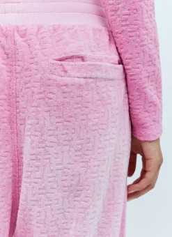 Logo Embossed Velvet Track Pants