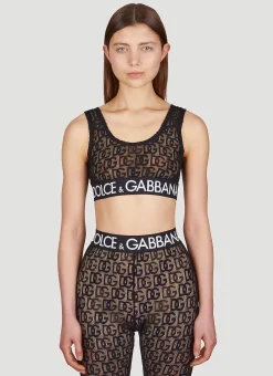 Logo Embroidery Bra Top