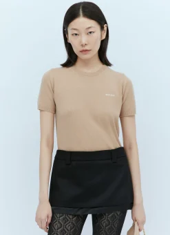 Logo Embroidery Cashmere Sweater