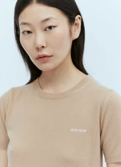 Logo Embroidery Cashmere Sweater