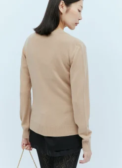 Logo Embroidery Cashmere Cardigan
