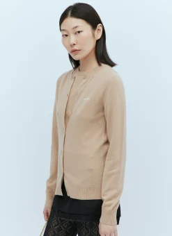 Logo Embroidery Cashmere Cardigan