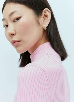 Logo Embroidery High Neck Sweater