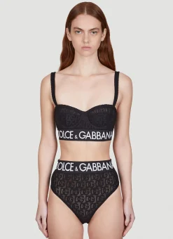 Logo Embroidery High Waist Briefs