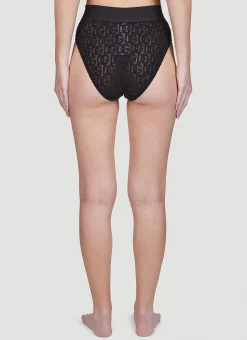 Logo Embroidery High Waist Briefs