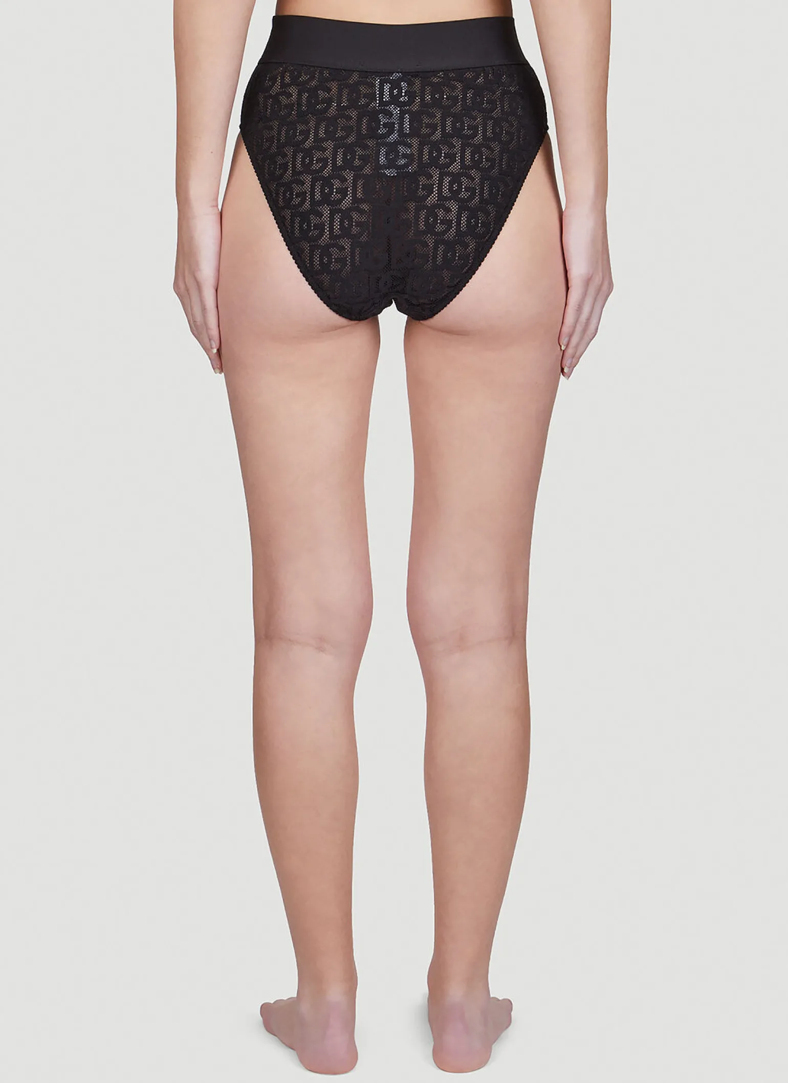 Logo Embroidery High Waist Briefs