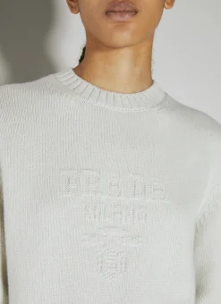 Logo Embroidery Knit Sweater