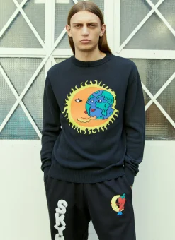 Logo Embroidery Knit Sweater
