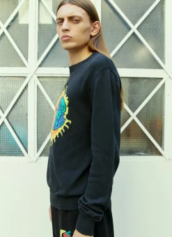 Logo Embroidery Knit Sweater