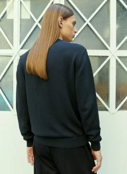 Logo Embroidery Knit Sweater