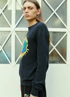 Logo Embroidery Knit Sweater