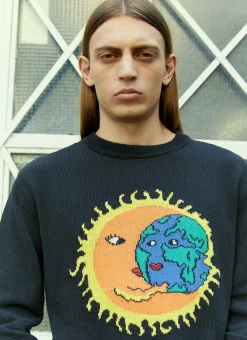Logo Embroidery Knit Sweater