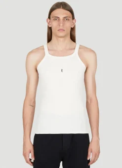 Logo Embroidery Rib Tank Top