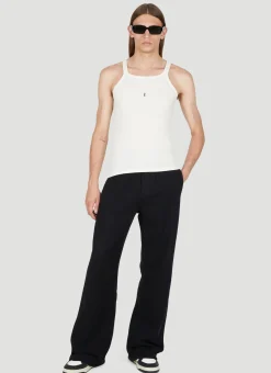 Logo Embroidery Rib Tank Top
