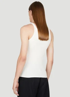 Logo Embroidery Rib Tank Top