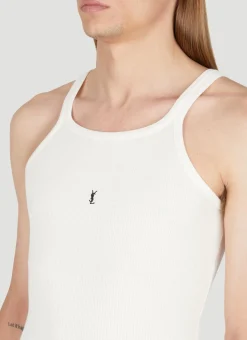 Logo Embroidery Rib Tank Top