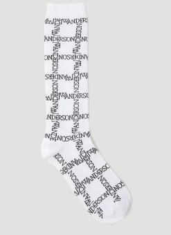 Logo Grid Long Socks