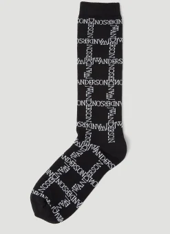 Logo Grid Long Socks