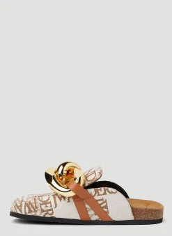 Logo Jacquard Chain Loafers