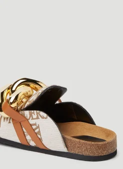 Logo Jacquard Chain Loafers