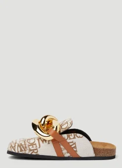 Logo Jacquard Chain Loafers