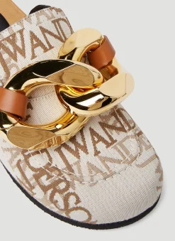 Logo Jacquard Chain Loafers