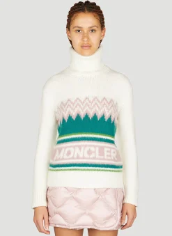 Logo Jacquard Polo Neck Sweater