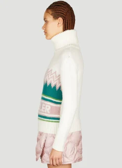 Logo Jacquard Polo Neck Sweater