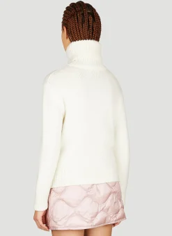 Logo Jacquard Polo Neck Sweater