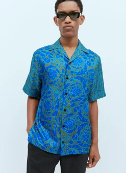 Logo Jacquard Silk Shirt