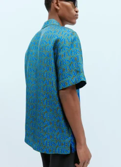Logo Jacquard Silk Shirt