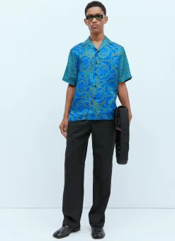 Logo Jacquard Silk Shirt
