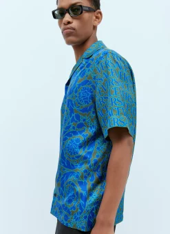Logo Jacquard Silk Shirt