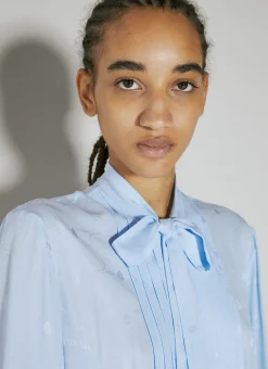 Logo Jacquard Silk Shirt