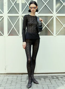 Logo Mesh Jacquard Top