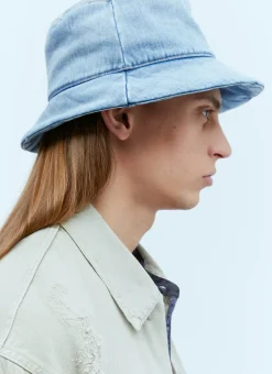 Logo Patch Denim Bucket Hat