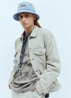 Logo Patch Denim Bucket Hat