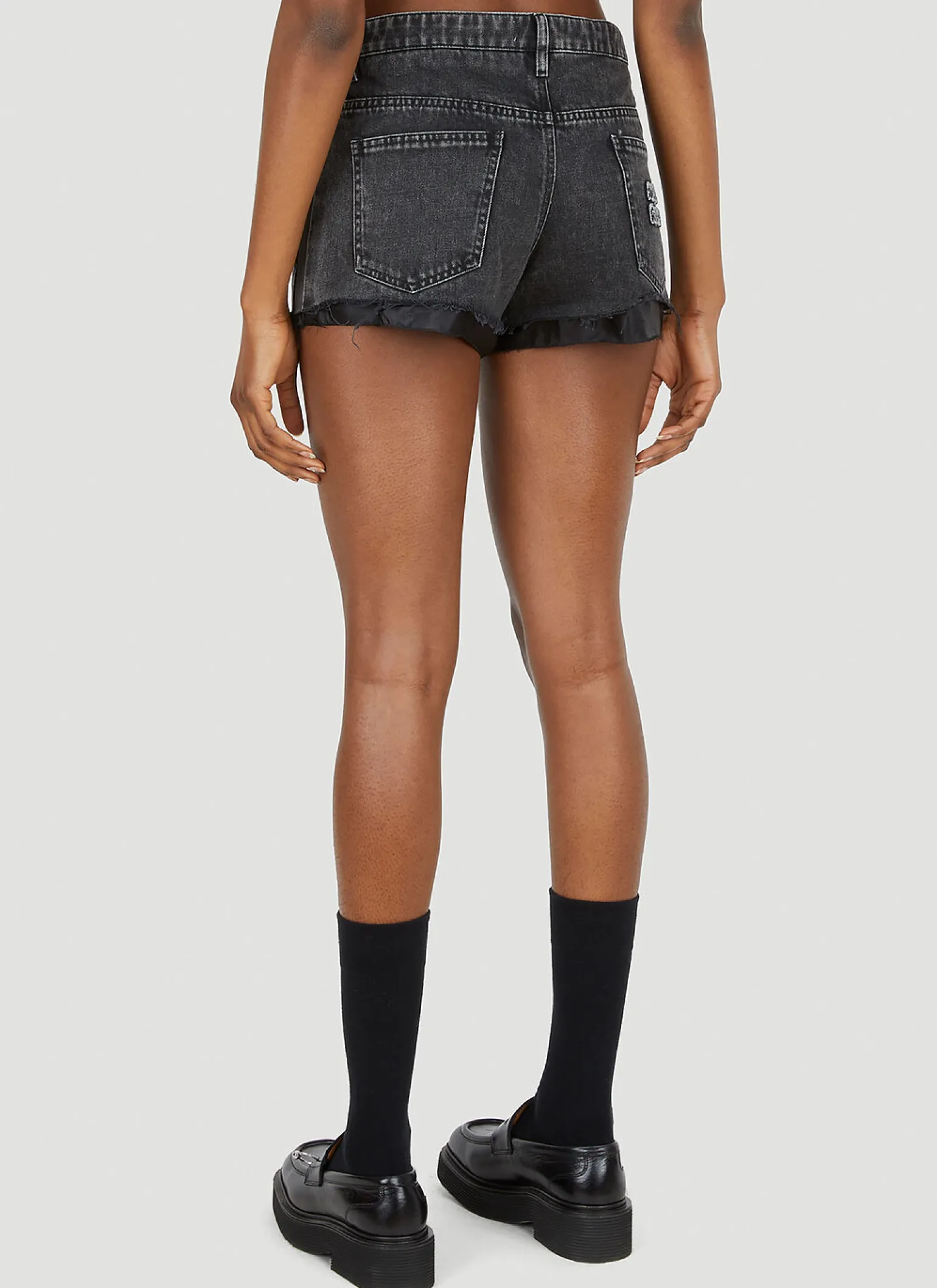 Logo Patch Denim Shorts