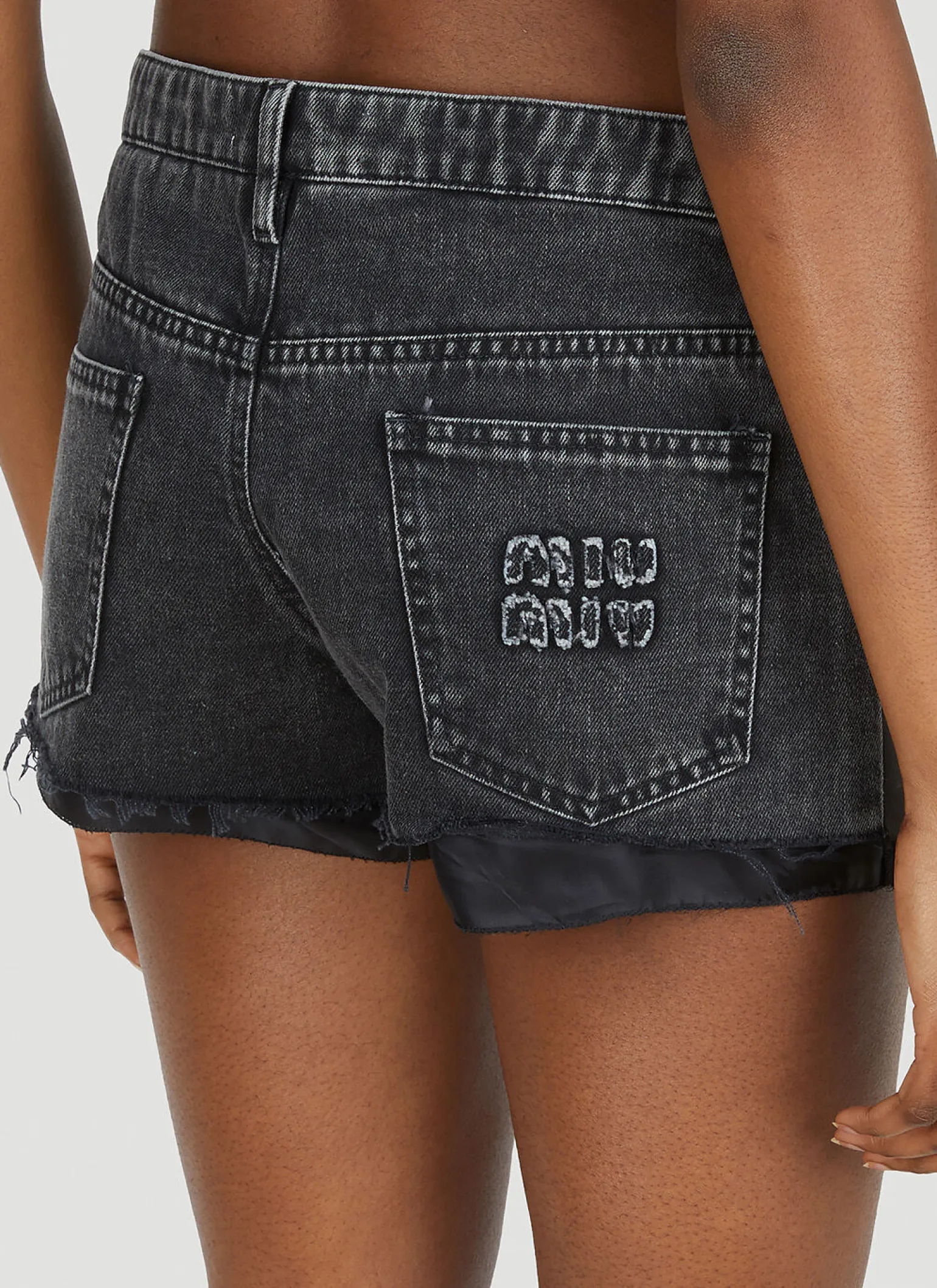 Logo Patch Denim Shorts