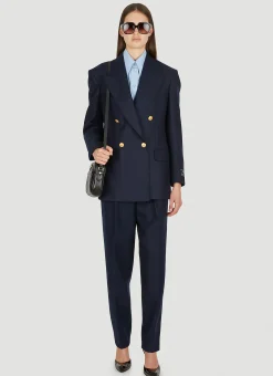 Logo Patch Double Breasted Blazer