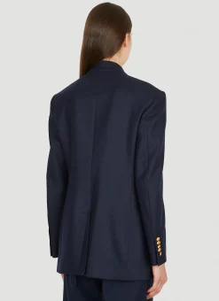 Logo Patch Double Breasted Blazer
