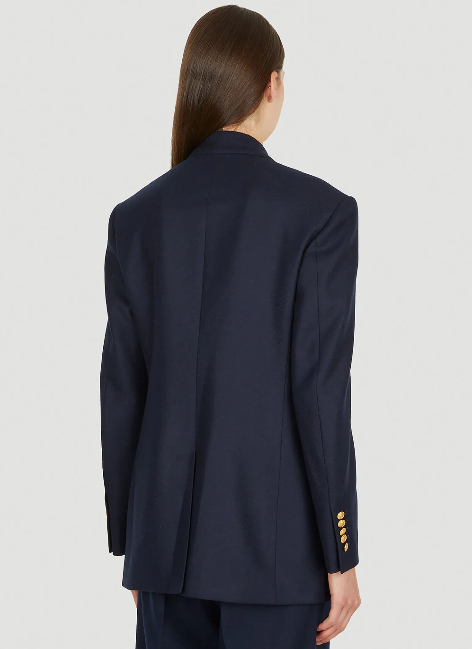 Logo Patch Double Breasted Blazer