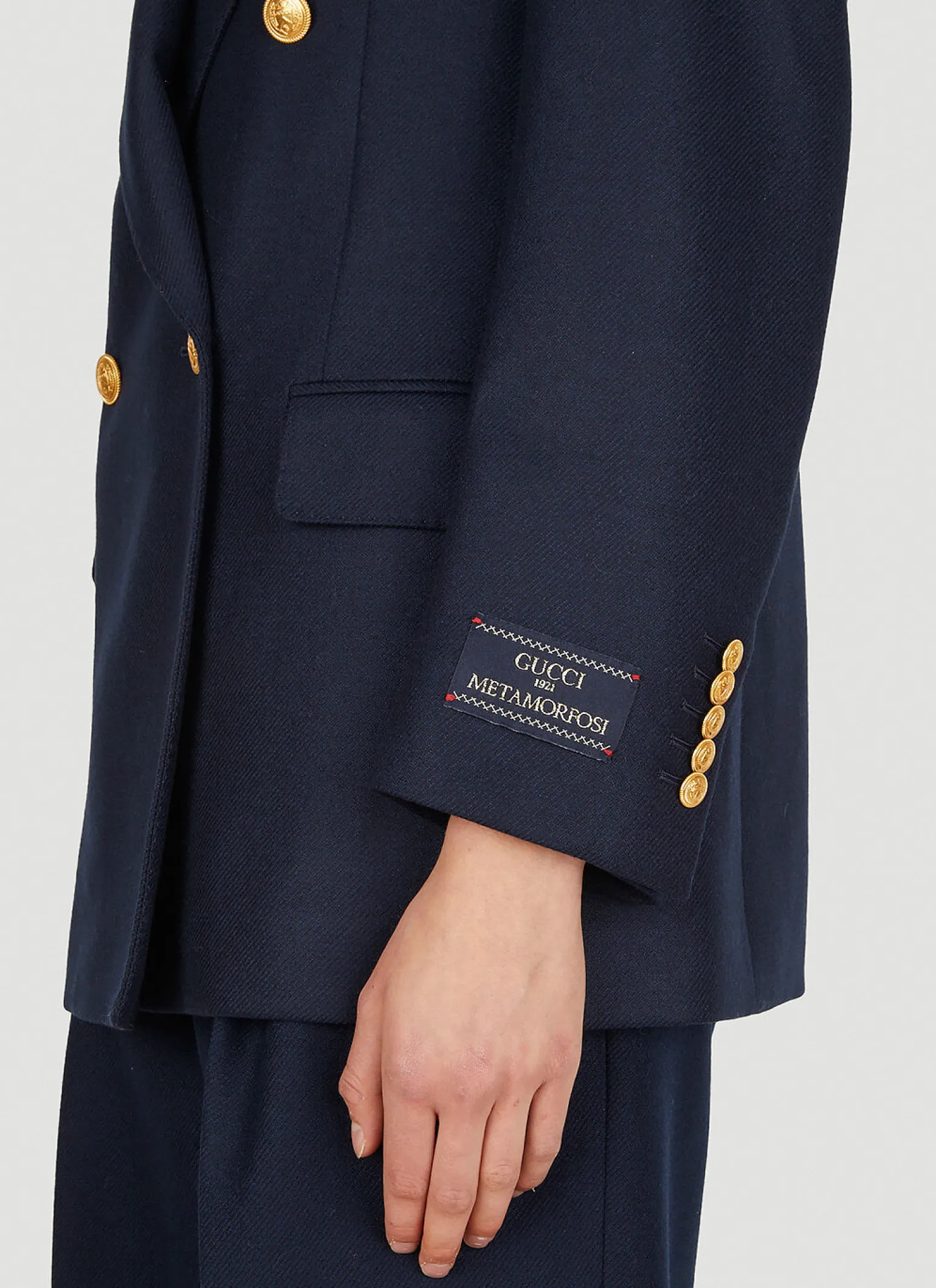 Logo Patch Double Breasted Blazer