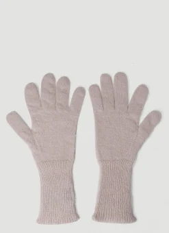Logo Patch Knit Gloves