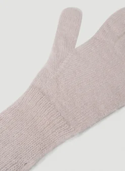 Logo Patch Knit Gloves