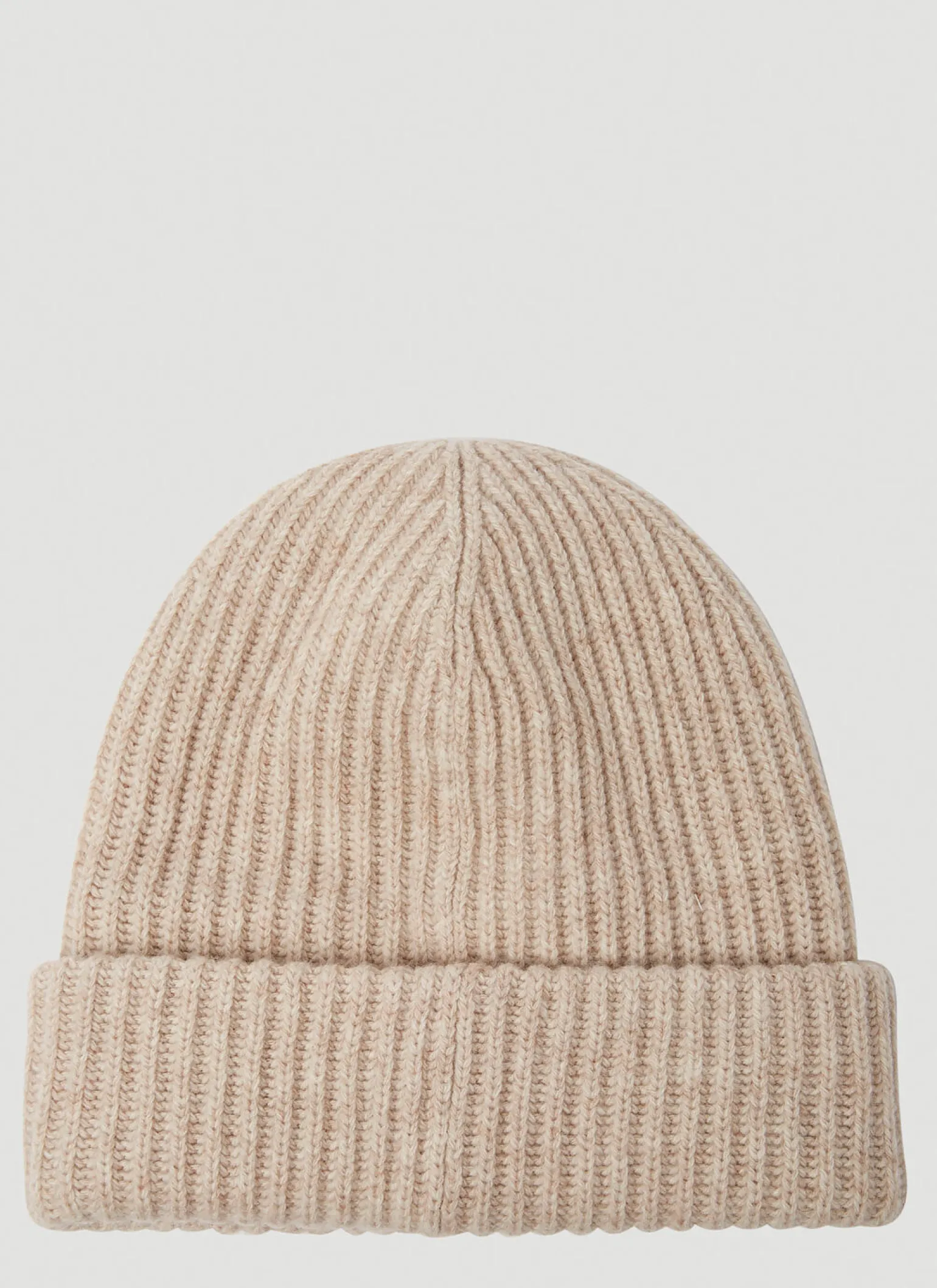 Logo Patch Ribbed Beanie Hat