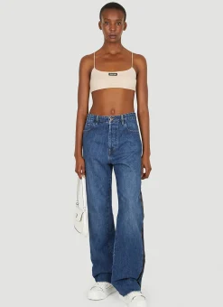 Logo Patch Wide Leg Jeans